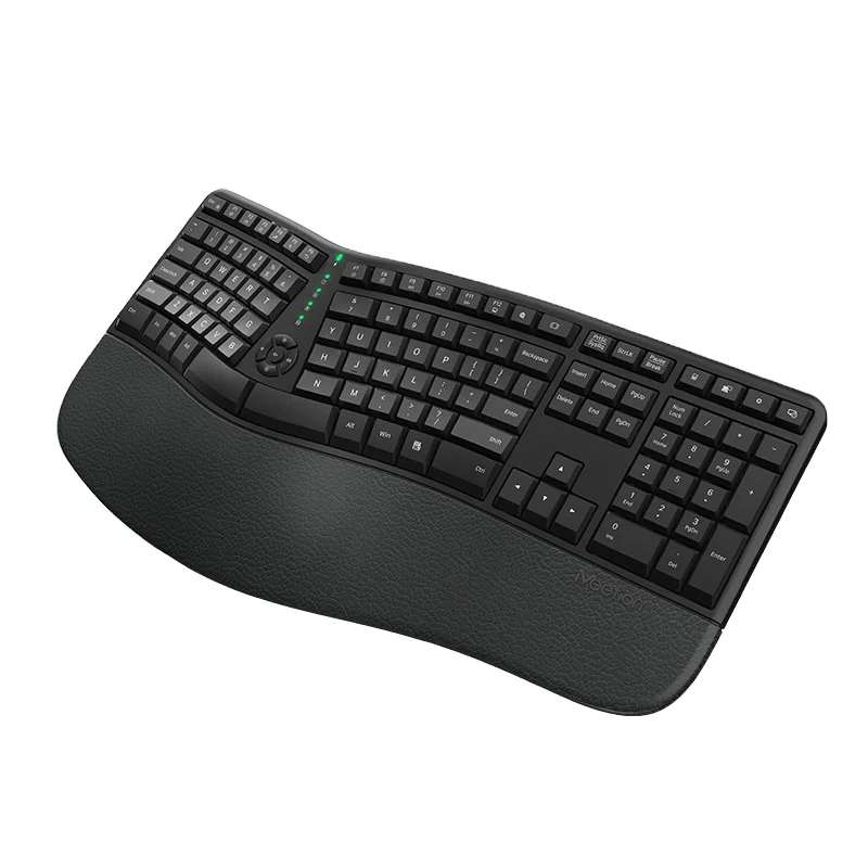 Meetion MT-DirectorW Type C Office Pc Low Profile Full Size 2.4G Wireless Wrist Rest Ergonomic Keyboard