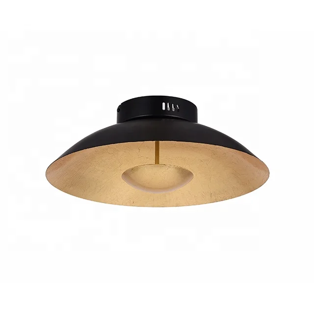 
Modern round matt black with gold foil iron ceiling lamp 