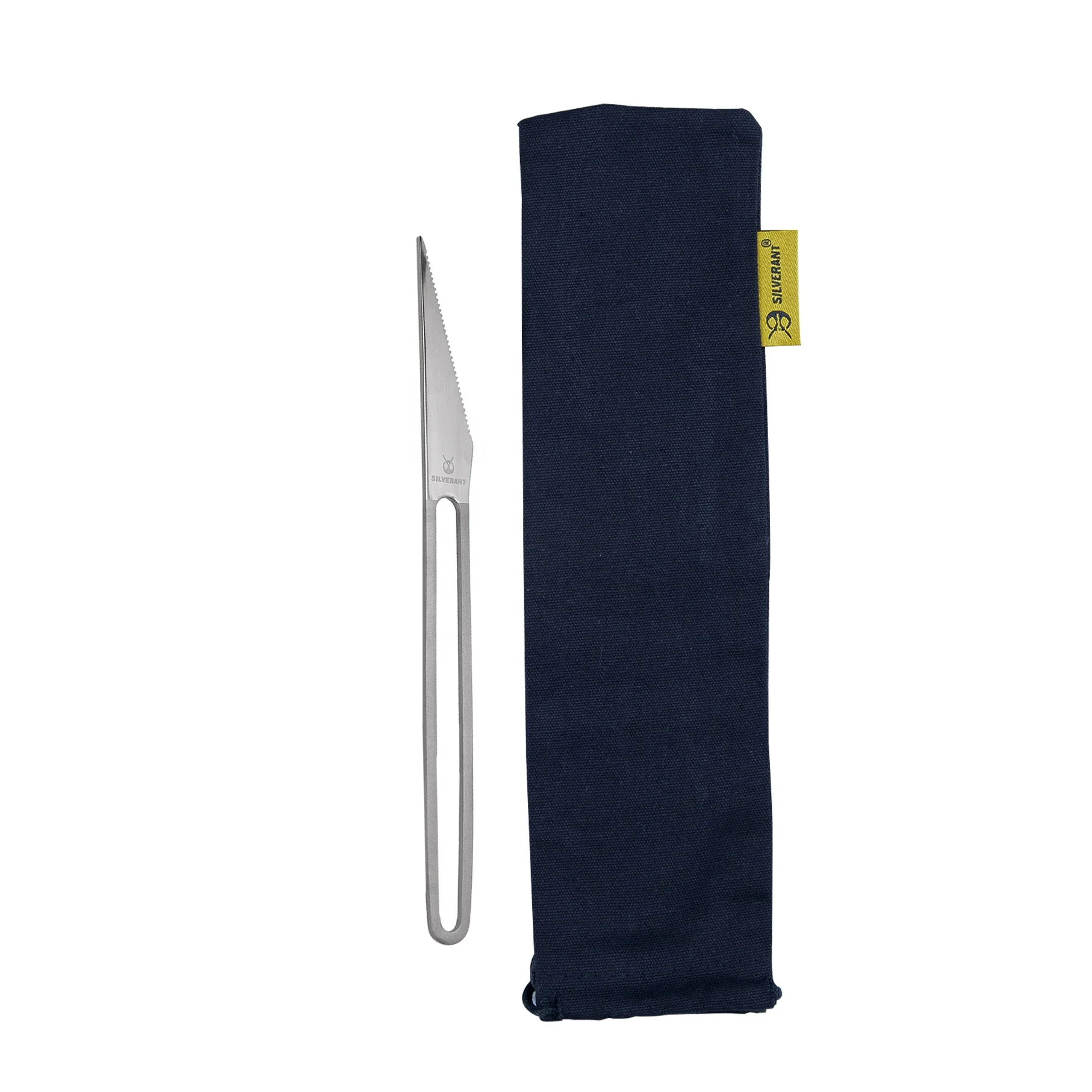 
Titanium knife Backpacker Camping Washable Bag Reusable hollow handle tableware cutlery 