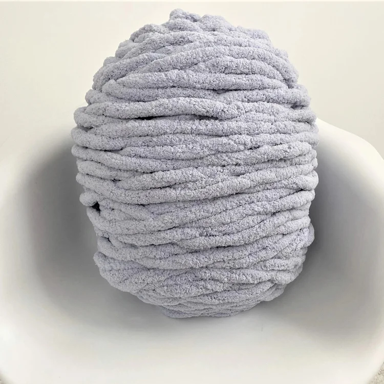 popular hot-selling white chunky hand crochet polyester chenille yarn