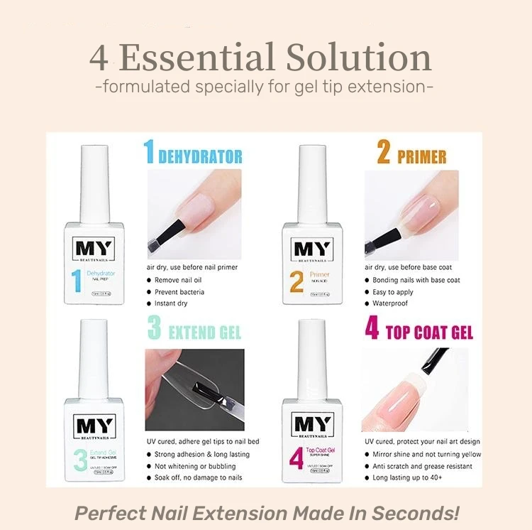 Mybeautynails, готовые к отправке, Подарочная коробка, Упаковочная система для наращивания гелевых наконечников, полное покрытие, набор для пальцев, Размер 12