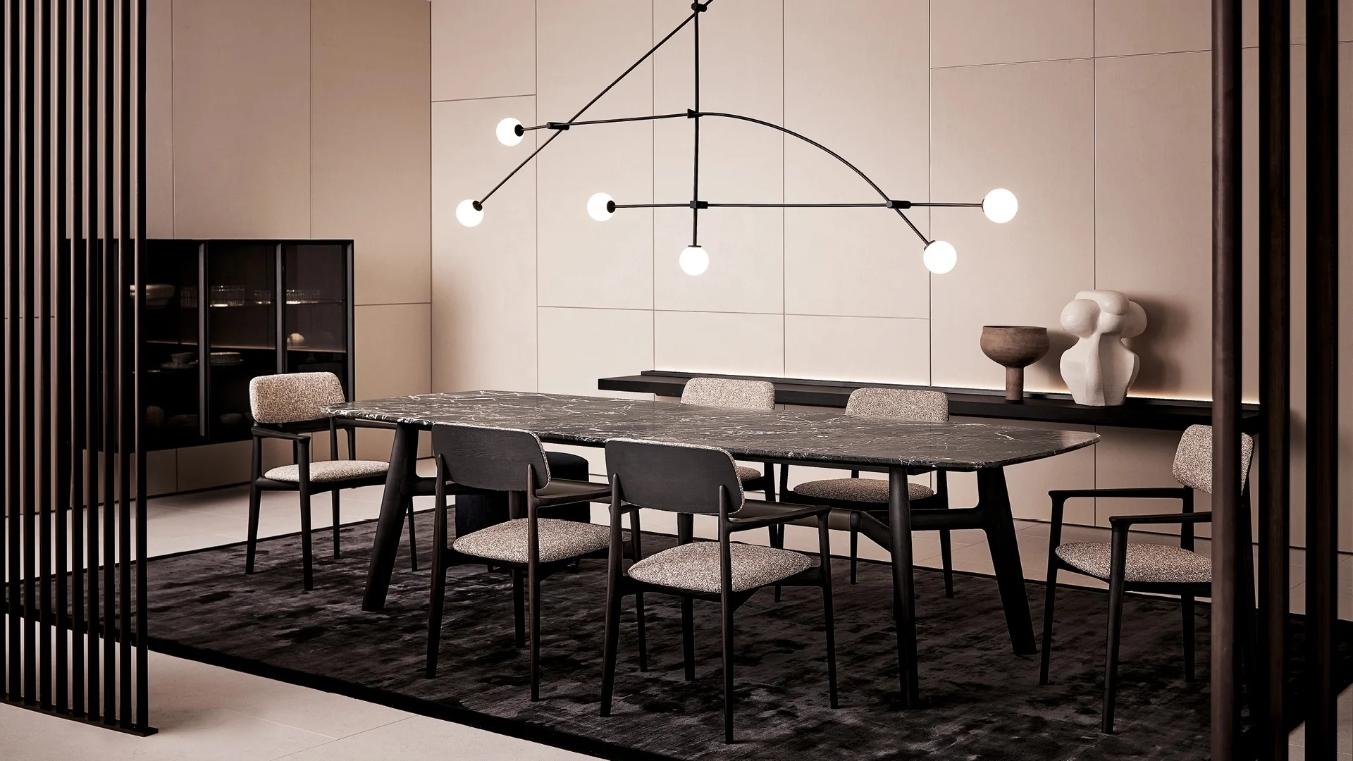 Wholesale Foshan Manufacturer Luxury Hotel Restaurant Furniture Dining Chair Modern 6/8/10 Seater Marble Dining Table Set