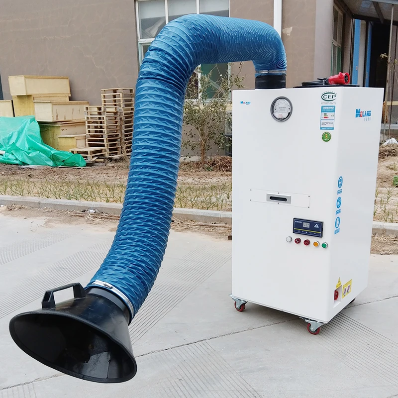 High Level  Mobile Welding Fume Extractor Industrial Dust Collector Filtration System For Welding