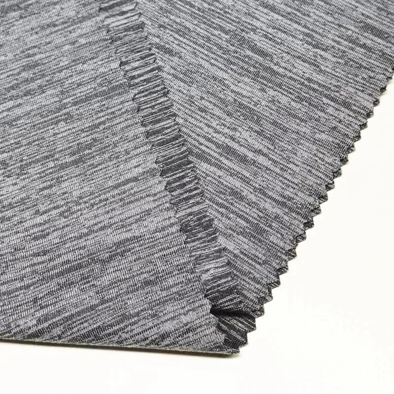 New Style 95% Polyester 5% Spandex Wicking Solid Grey Heather Melange Jersey Knitted Fabric For T-shirt