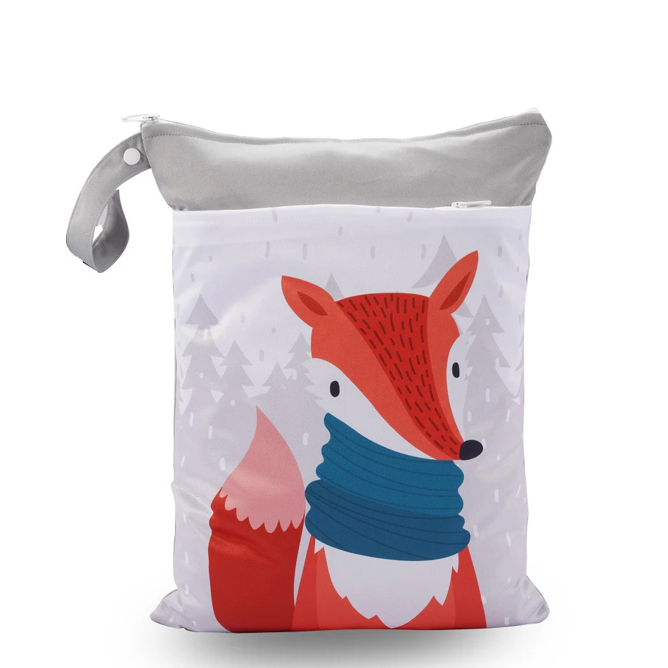  30x40cm waterproof placement print wet bag special positional diaper nappy with two contrasty