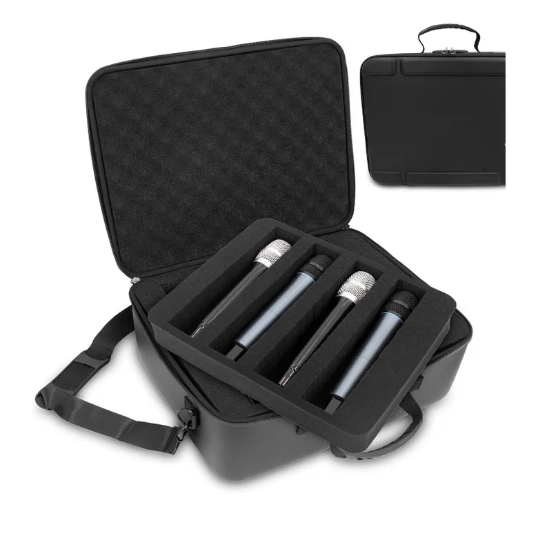 Custom Portable Hard Storage Case for Microphone Case Shockproof and Dustproof with Nylon and Polyester Carry EVA Microphone Bag