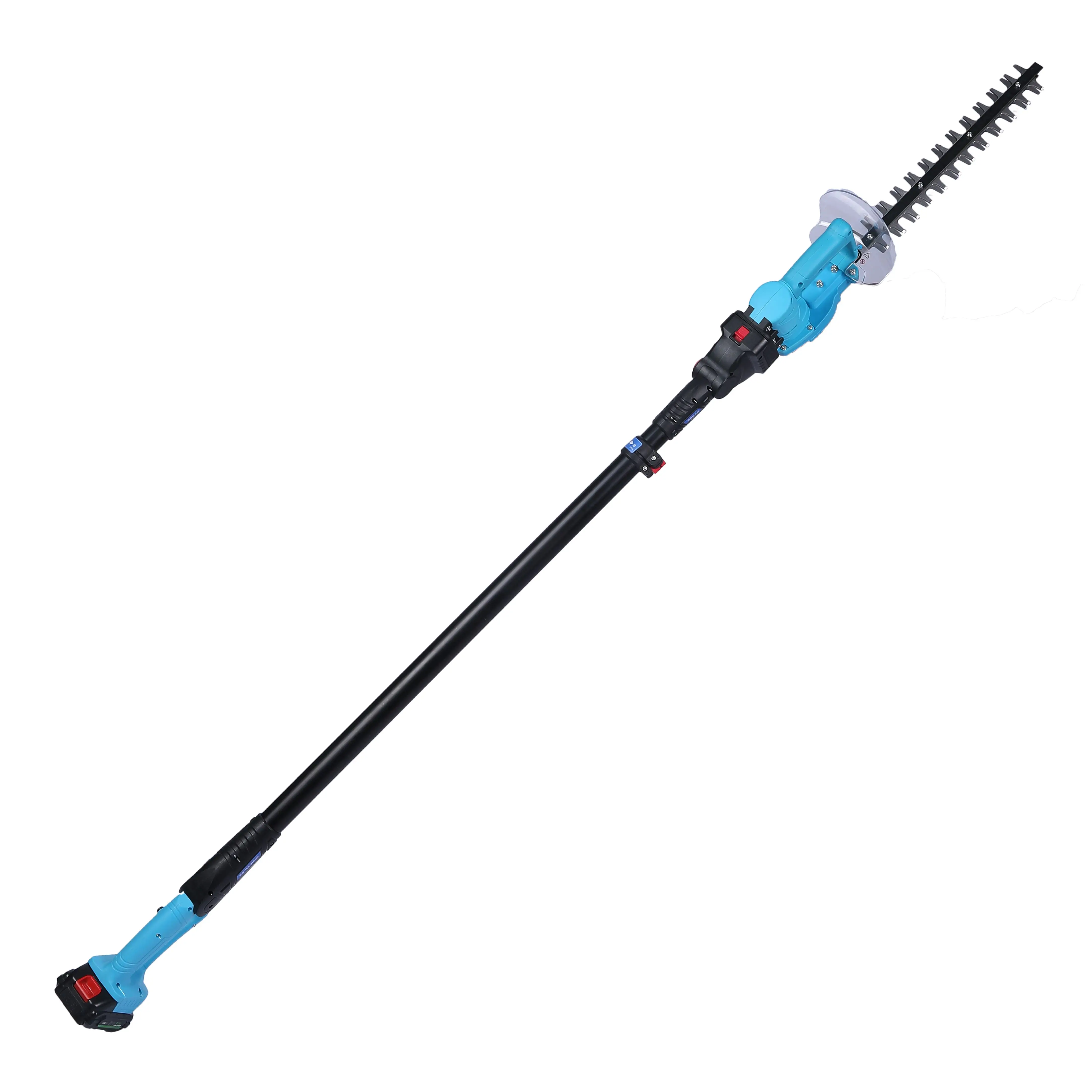 Powerful battery dual blade telescopic hedge trimmer pole garden grass cutting tools rod