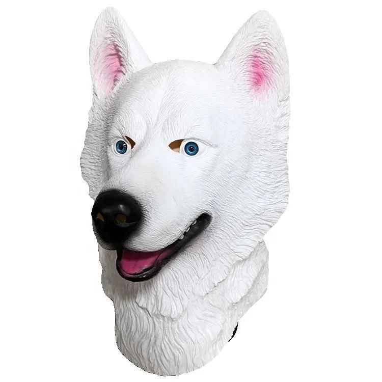 Wholesale Funny Rubber Halloween Animal Masks Cosplay Dog Head Latex Mask