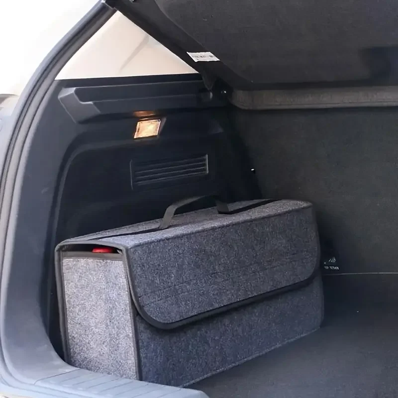 Car Storage Box Portable Foldable Car Trunk Organizer Felt Cloth Storage Box Car Interior Stowing Tidying Container Bag