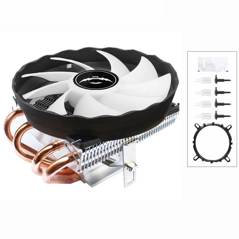 1150 процессор QiuzAim 4 тепловых трубки большой объем воздуха бесшумный вентилятор 123 мм 1700 охладитель для процессора AMD AM4 i5 CPUs LGA1200 материнская плата
