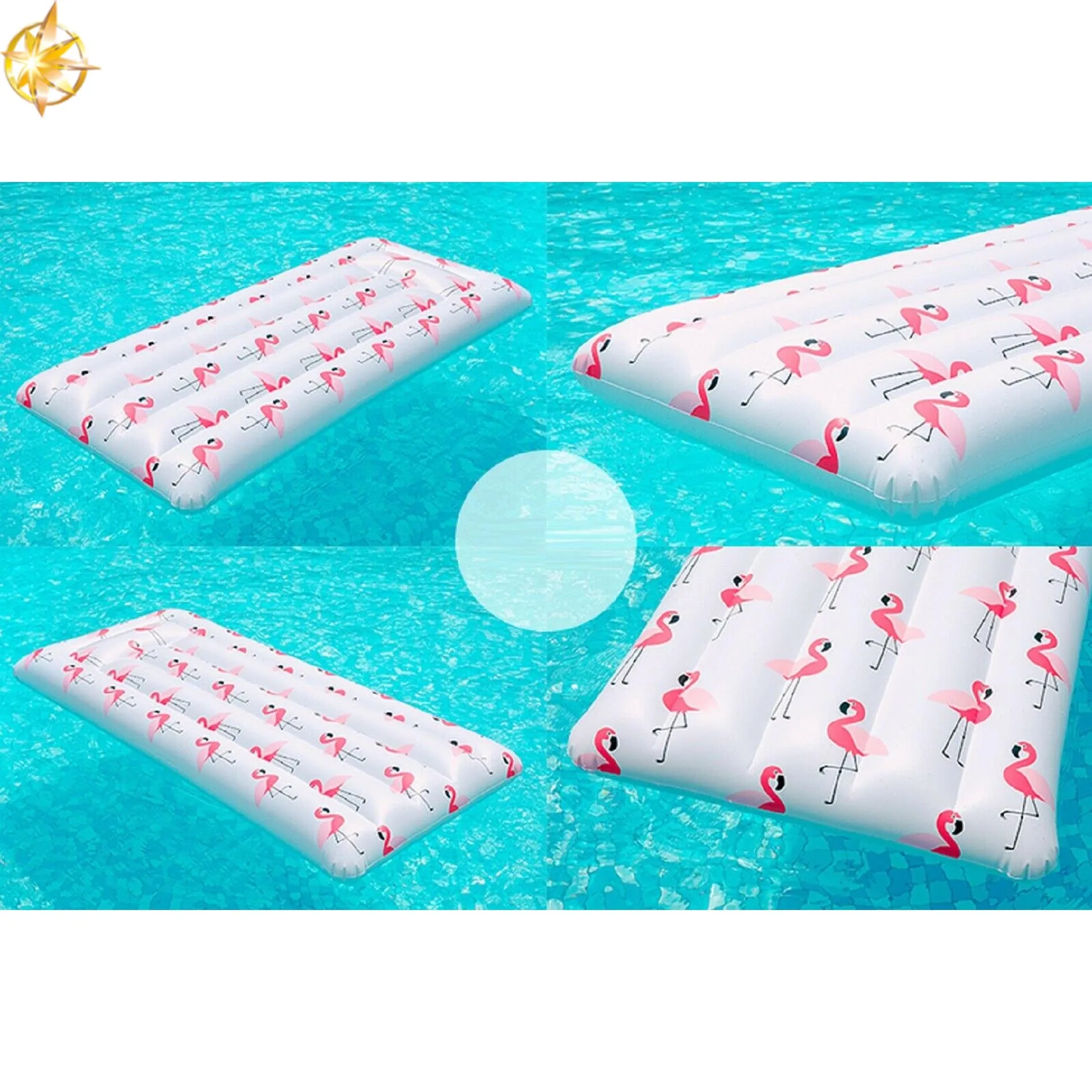 Summer wholesale customized high quality inflatable Flamingos float drainage on water party adult inflatable pool raft for sale