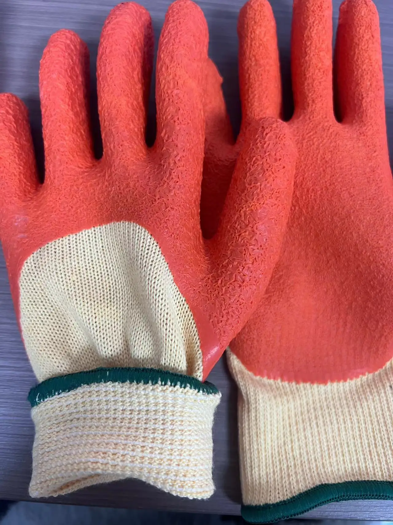 Latex Half coated General Work Gloves Workshop Gloves Winter Construction Wrinkle Coated Gloves