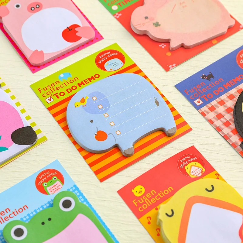 School stationery supplier cartoon cute kawaii animal sticky notes for children