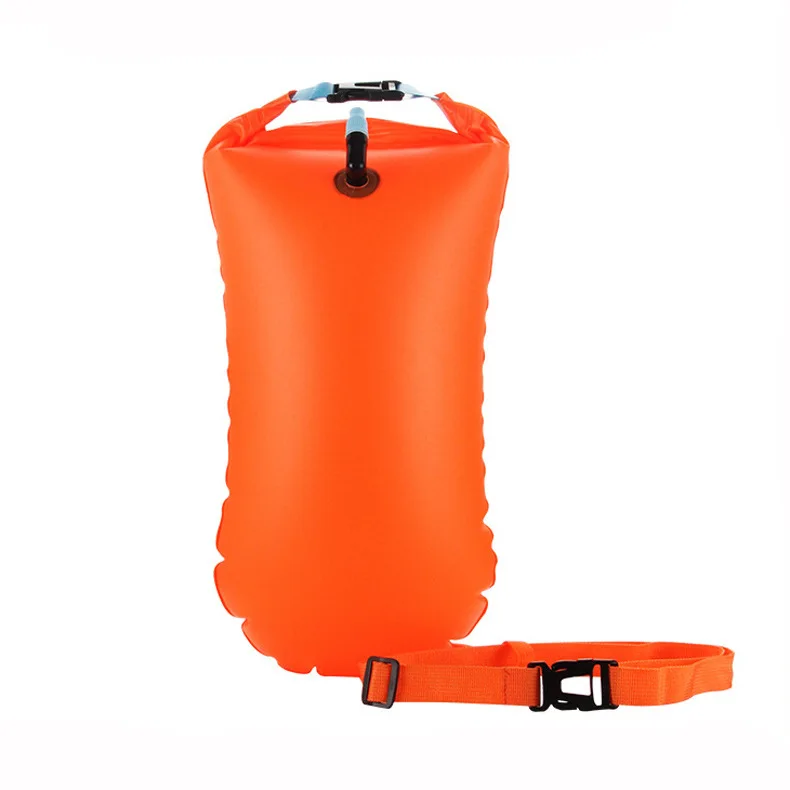 Open Water Flotation Device Collapsible Portable Safety PVC Inflatable Swimming Buoy Swim Pull Buoy with Dry Bag