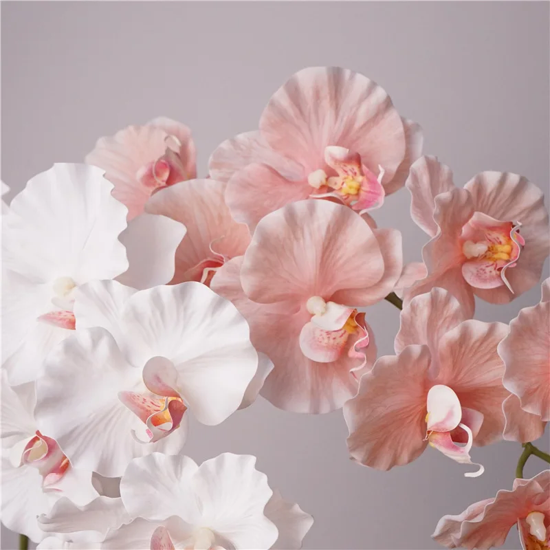 ZY655 3D Latex 98CM 9 Heads Artificial Phalaenopsis INS Orchid Flower for Decoration