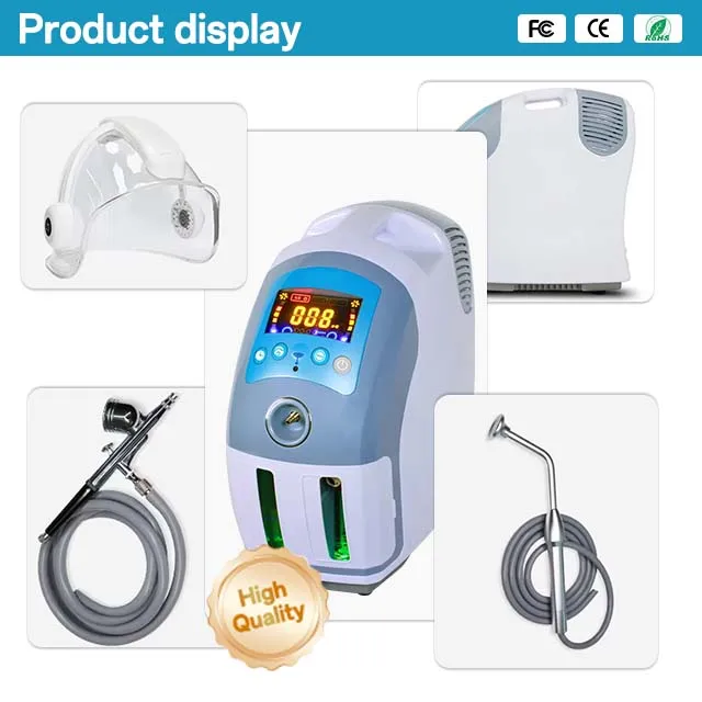 Portable High Oxygen Oxgen Jet Oxgen Facial Machine With 7-color LED light Mask Skin Care jet peel dome oxygen facial machine