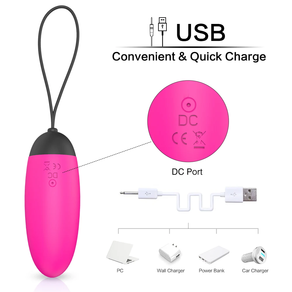 Portable Wireless Remote Control Silicone Adult Sex Toys LoveEggs Electric Mini Massage Vibrator USB Recharge Jump Egg