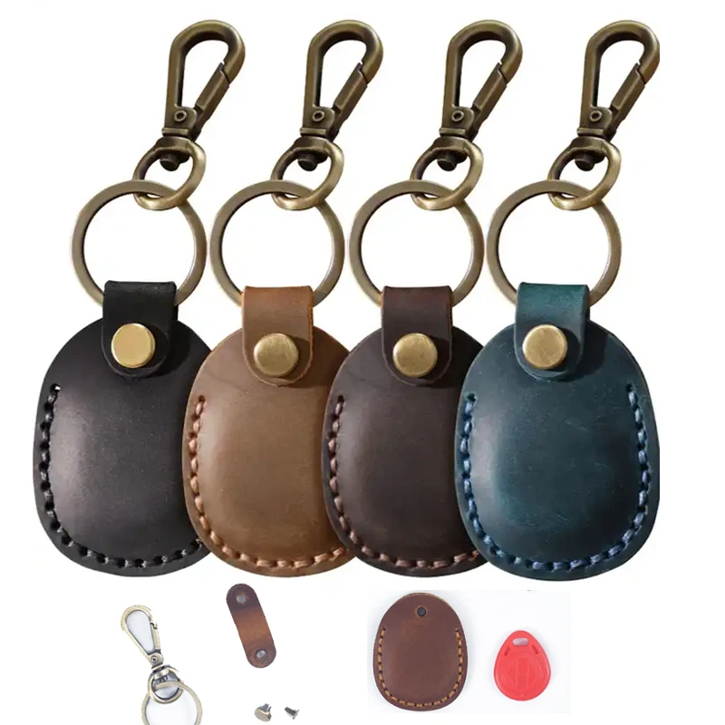 Чехол-держатель из натуральной воловьей кожи для Airtags аксессуары Apple Airtag с брелоком