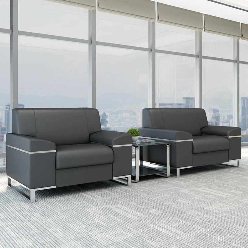 Modern Nordic Style Office Combination Sofa Set with High Rebound Sponge and Imported Nappa Leather Upholstery