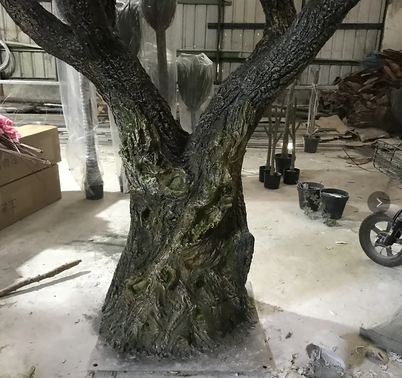 High quality Artificial large Olive Tree wood pole with Black Fruits for ornaments