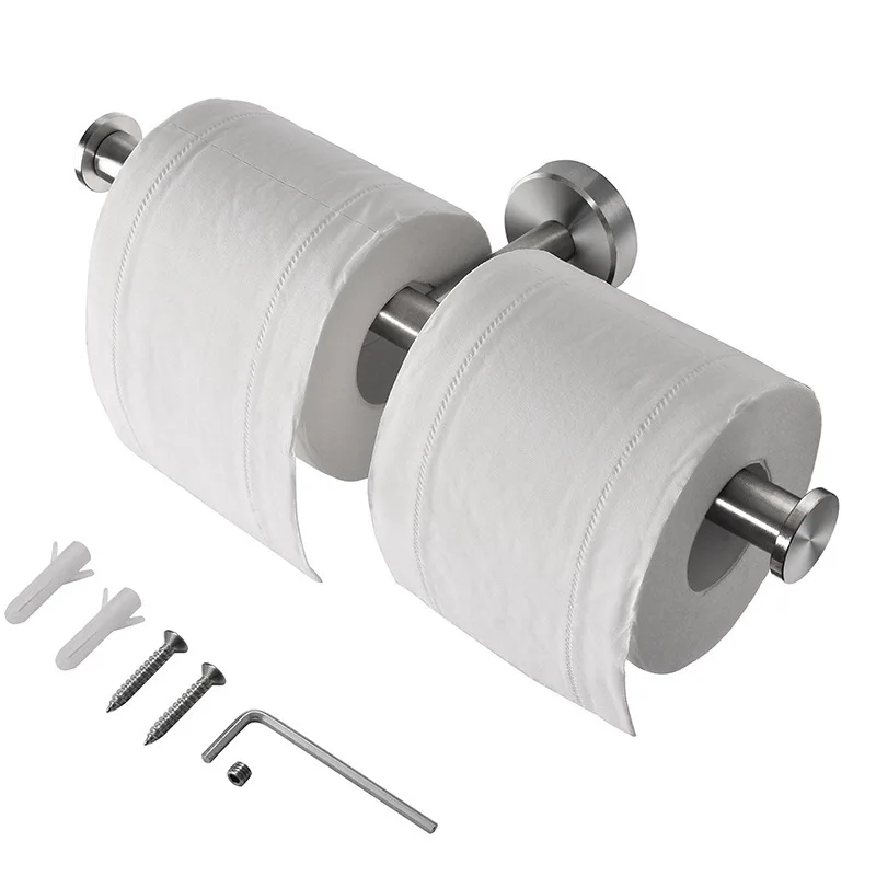13YRS Experience cheap double Toilet Paper Holder Stainless steel Double Tissue Roll Dispenser