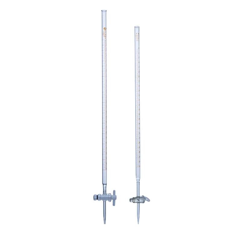Burette with blue line on milk white background Glass Burette Set 5ml 10ml 25ml 50 ml100ml Laboratory Burette