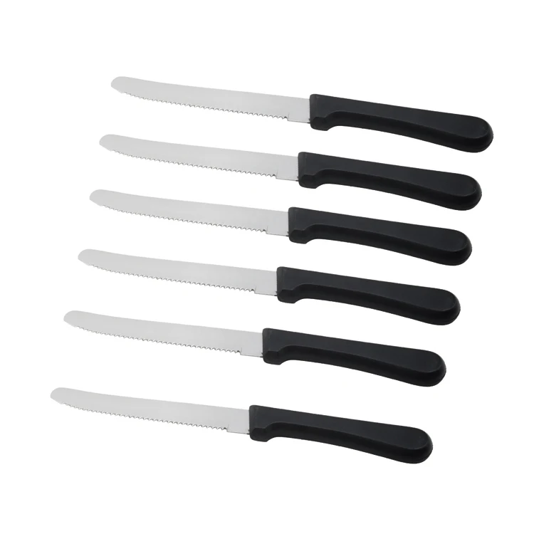 Cheapest Dinner Steak knives Stainless steel and Black PP handle
