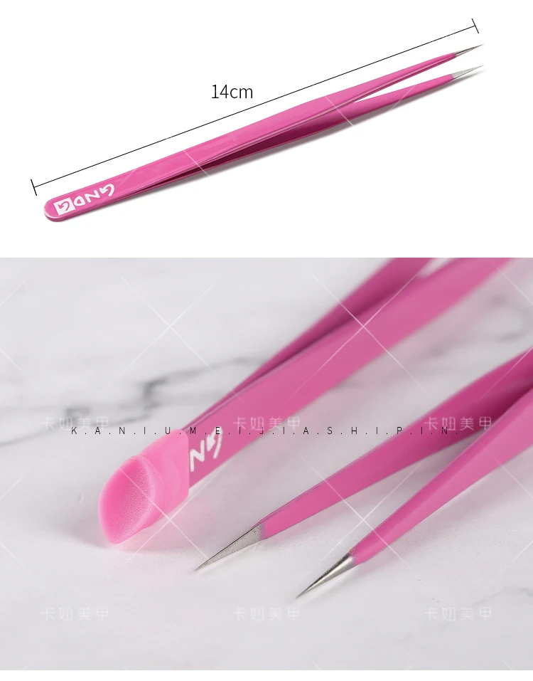 Manicure tweezers double-headed tweezers with silica nail art tools