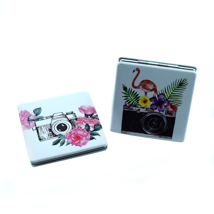 
 Оптовая продажа, модный дизайн, маленькое квадратное Складное двухстороннее зеркало для макияжа  