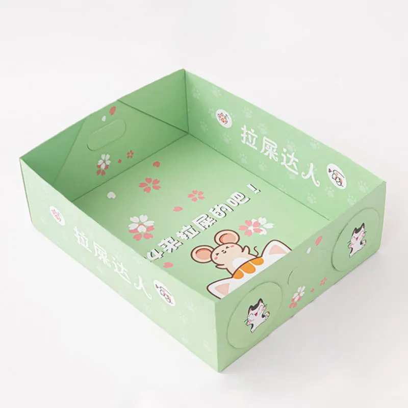 Disposable travel portable foldable and disposable thickened anti splashing cat litter basin toilet pet box