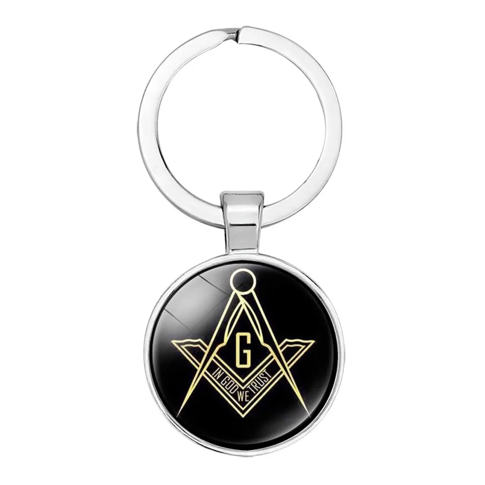 Mysterious Freemasonry Emblem Time Gemstone Alloy Keychain 12 styles masonic theme keyring