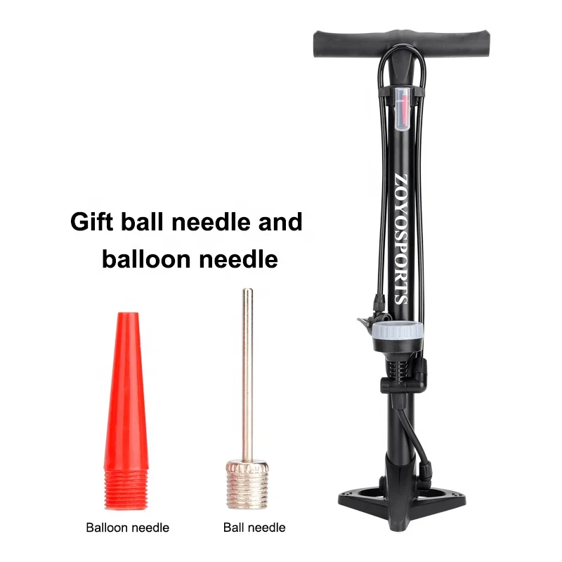 OEM Bicycle Floor Pump ZOYOSPORTS Portable High Pressure Hand Air Pump For Bike Tire Inflator Or Balls 160 psi With Gauge