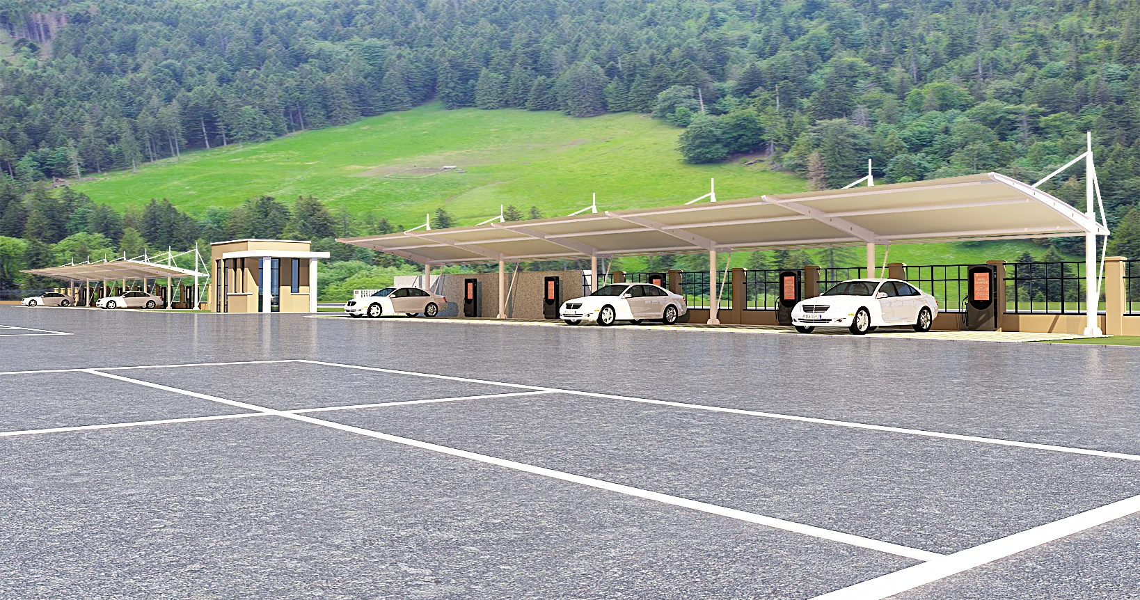 XZ OEM ODM Good price aluminum membrane structure canopy 2 car metal shed carport modern awning for cars