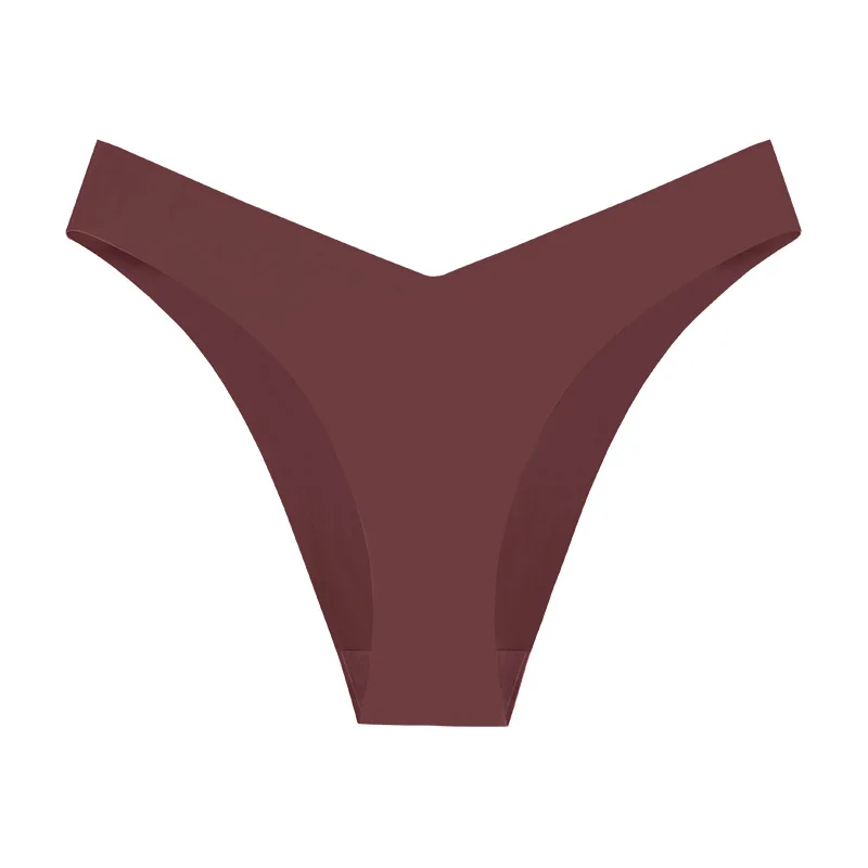 Custom Wholesale Ice Silk Seamless Thong Nylon Sexy Girl  Thong Low Waist G-Strings Women Underwear