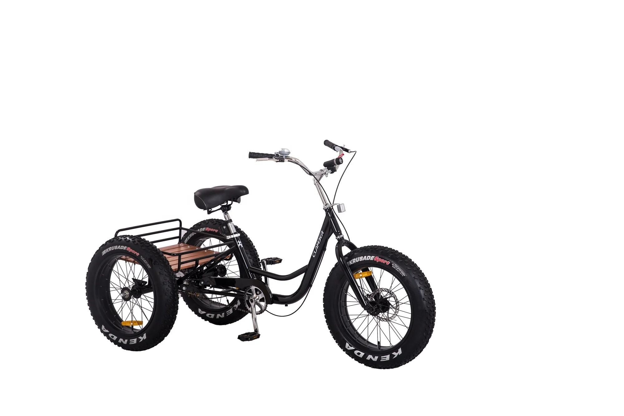 Клабер бренд 7022 толстые шины trike с задней корзиной односкоростной для взрослых