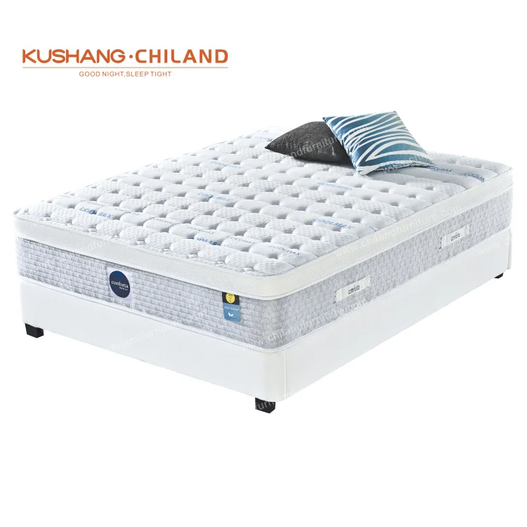 Memory Foam Pocket Spring Mattress Roll Up In Box with Wheels and Handle