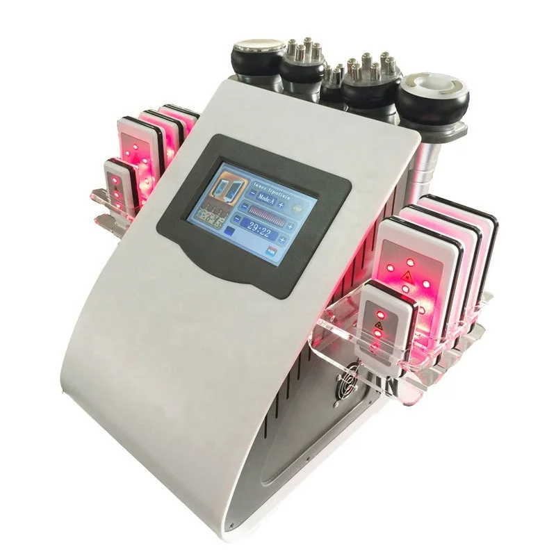 
2020 New Arrival 6 In140K Ultrasonic Cavitation Radio Frequency Laser 8 Pads Lipo Laser Slimming Machine for Home Use 