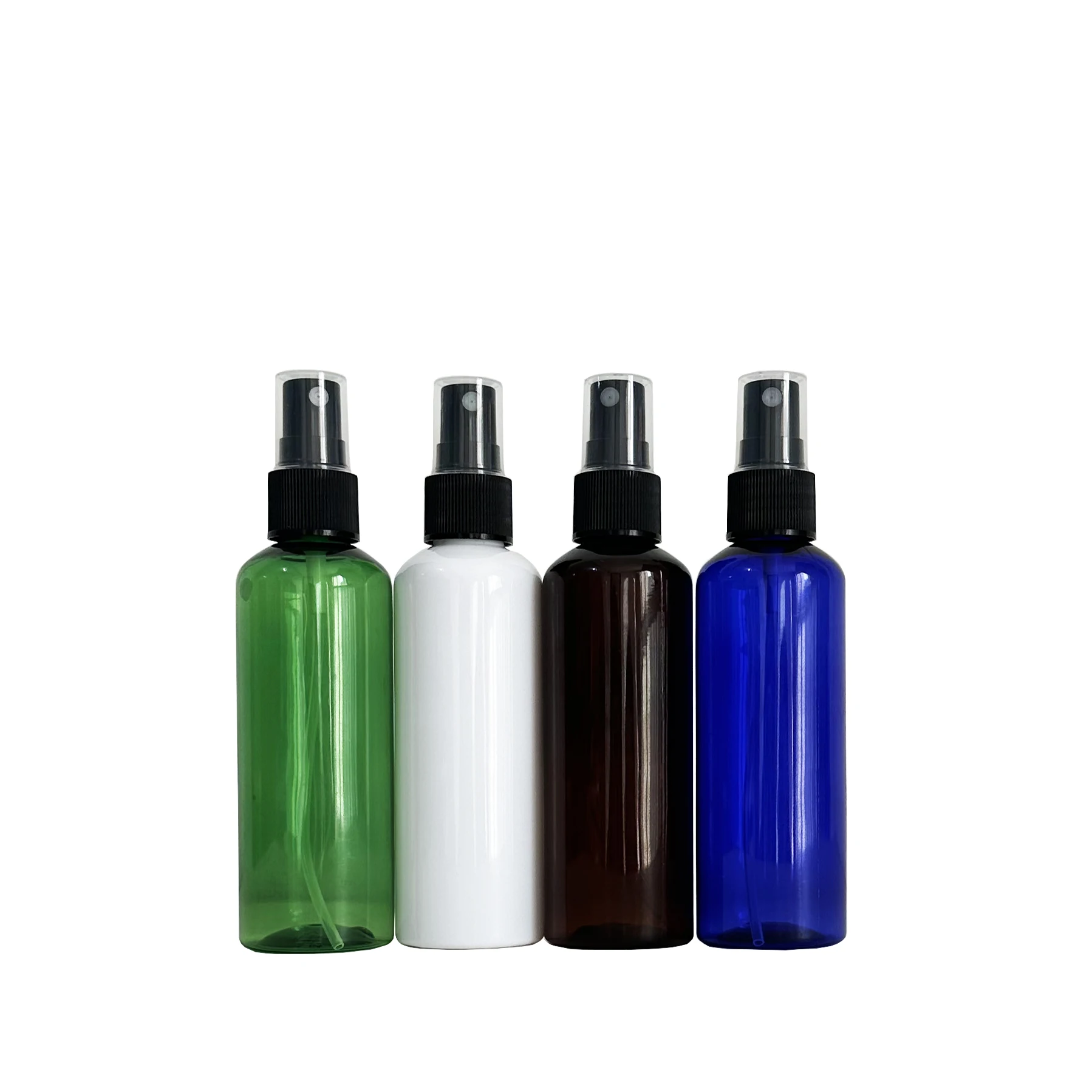 Empty fine mist PET 50ml 100ml 120ml 250ml 500ml amber white clear green blue plastic spray bottle for cosmetic packaging