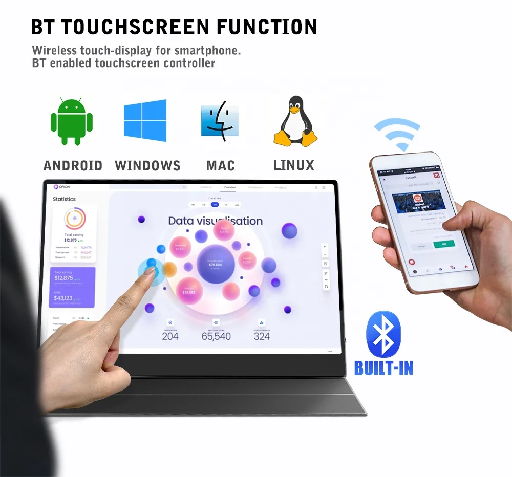 Manufacturer Oem 13.3 15.6 16 17.3 inch Portable Monitor FHD Type-c USB For Mobile Laptop Game Screen 1080p 4K PC Lcd Monitor
