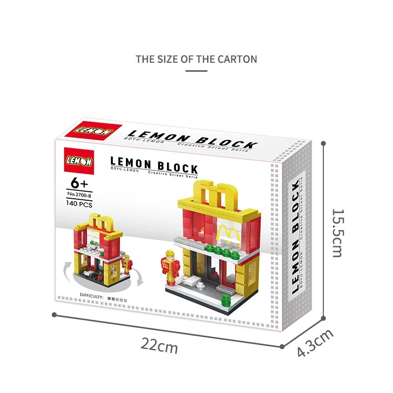 Mini Street View Toys Plastic Building Block Hot Sell DIY Assembly Educational Building Blocks Toys For Kids