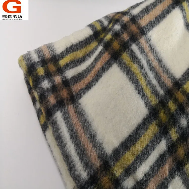 Factory direct supply 10W 20W 30W 50W plaid woolen shirt fabric