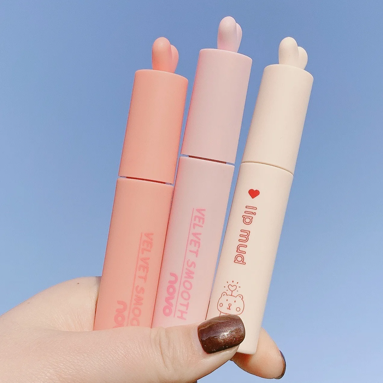 Matte Lipstick Lip Mud Waterproof Long Lasting Smudge Proof Velvet Lip Stains Multi-Purpose for Lip and Cheek