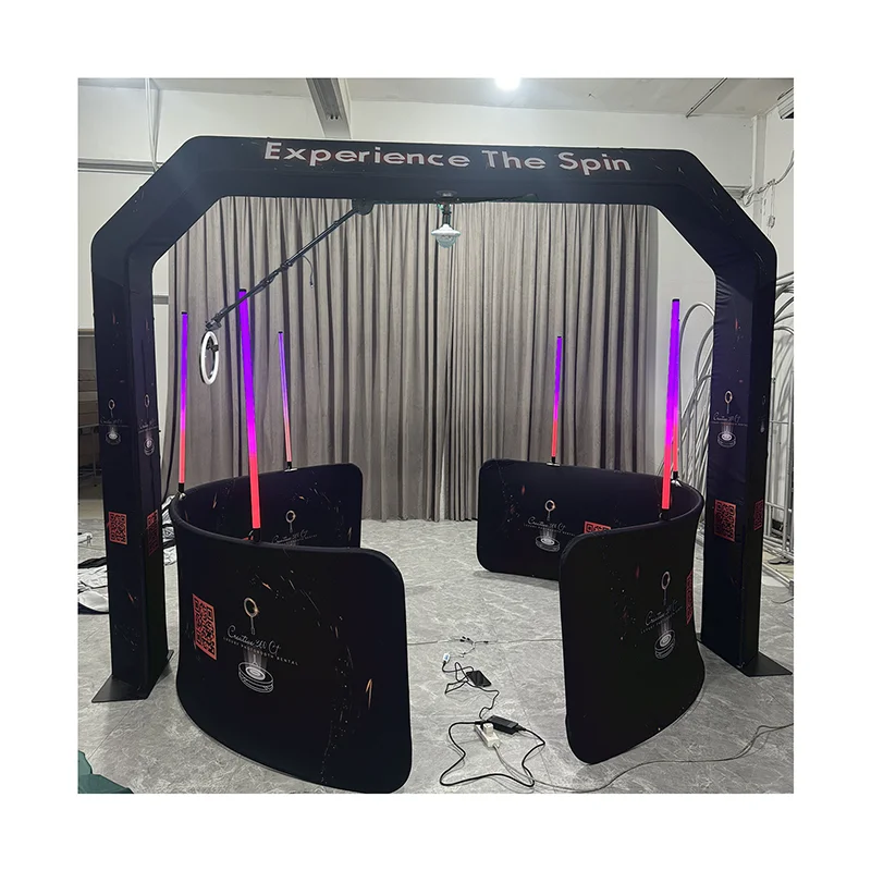 2023 Latest Fashion 360 Top Spinner Photo Booth Coin and Token Payment System for Weddings and Events