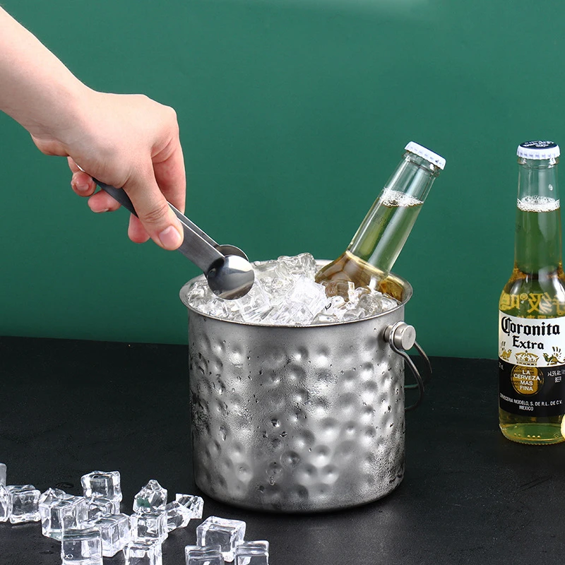 Wholesale hammer design 14cm portable thicken bar tool keep cold drinkware beer wine champagne metal stainless steel ice bucket