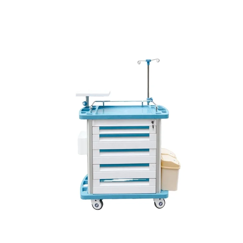 Multifunction ABS Plastic Hospital Anaesthesia Trolley Medical Medicine Drug Emergency Trolley
