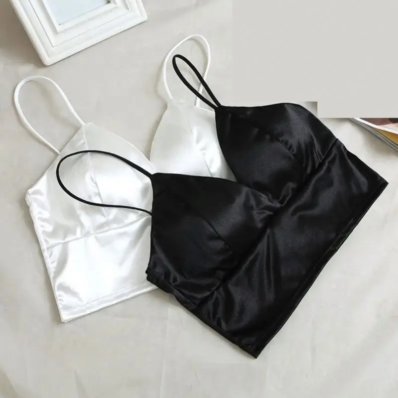 2023 spring and summer Ribbed Cami Halter Camisole White Top Tube Tops Tanks & Camis Knit Crop Top