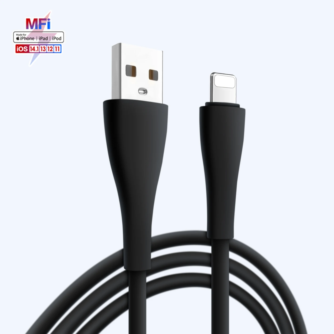 Mfi Certified 3M Cable With Lightning ODM Original Genuine Black usb Wire Cord Cable For iphone 11 12 13 14 Pro Max Data Cables