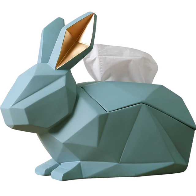 
2019 new fashion resin rabbit tissue box for home decoration  (62304195124)