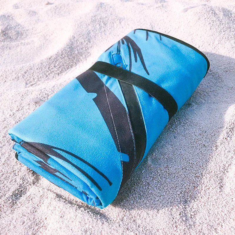 Factory wholesale Microfiber Custom Printed Sand Free Beach Towel Fashion quick dry sand free swimming beach mat