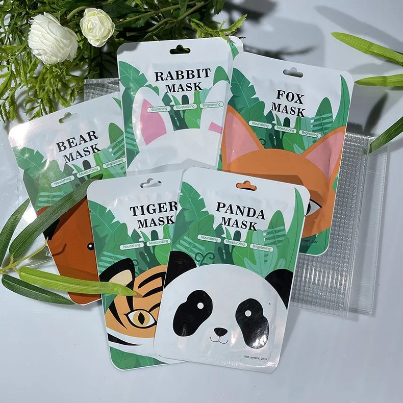 Fruit moisturizing hydrating cartoon cute animals korean cosmetic beauty skin face mask mascarillasl facial beauty face maskss